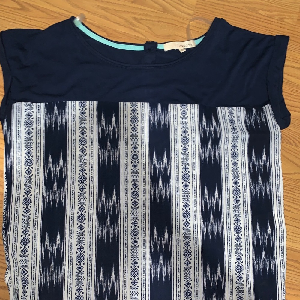 Blue Top with Diamond Designs